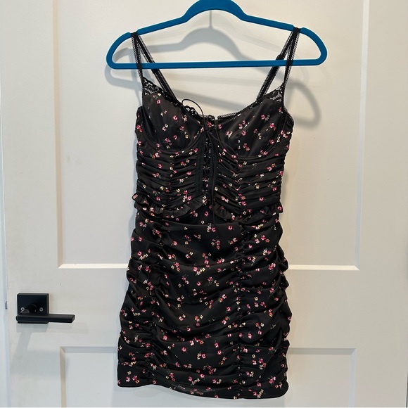 FOR LOVE & LEMONS Pansy Floral Mini Dress Size M - Picture 7 of 14